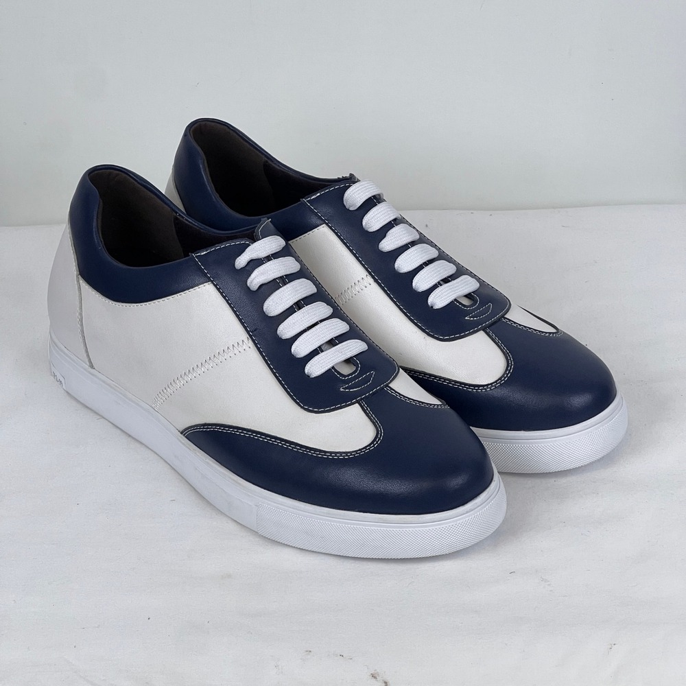 Calto‎ Mens 11 Invisible 2" Height Sneaker Leather Lace Up Low Top Shoe